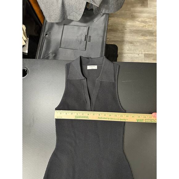 Babaton Ribbed Sculpt Knit Mini Dress Black Size Small BodyCon - Picture 4 of 11